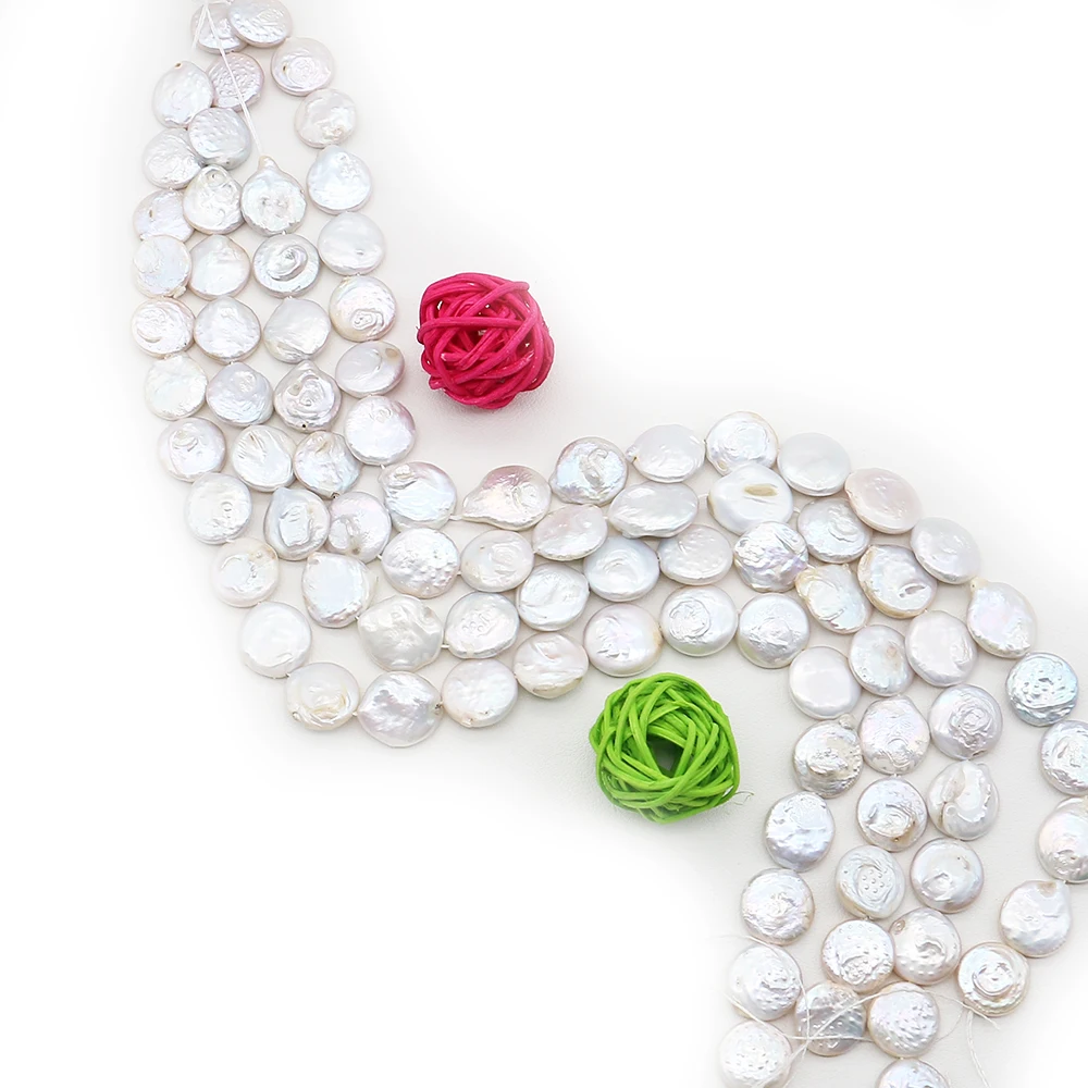 

Light Luxury Natural Freshwater Baroque Straight-hole Button Pearls Loose Straight-hole Beads DIY Handmade Jewelry Accessories