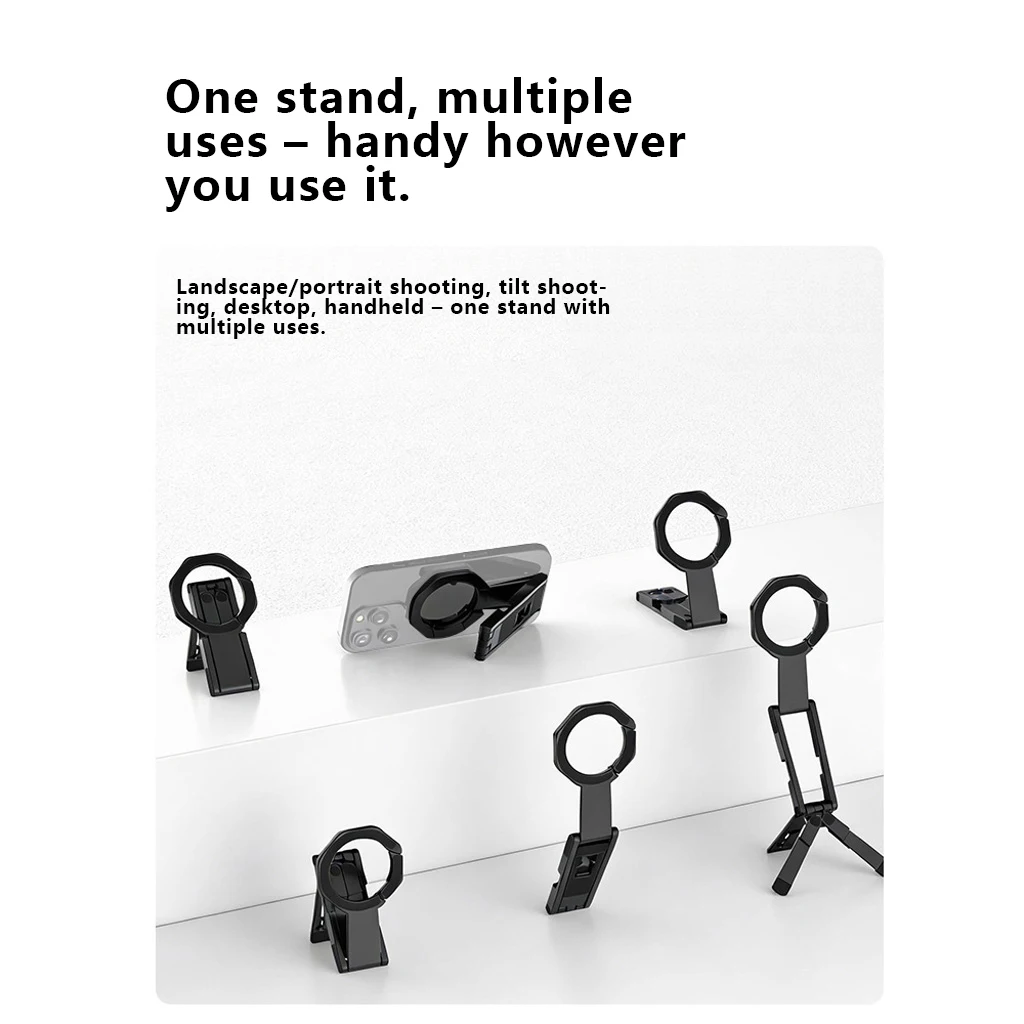For MagSafe Magnetic Foldable Phone Tripod Stand 8mm Ultra‑Thin Pocket Cell Phone Holder For iPhone 17 16 15 Vlog Live Streaming