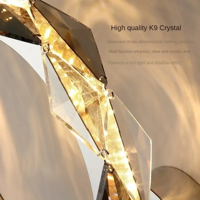 

Modern Light Luxury Bedroom Bedside Living Room TV Background Aisle Corridor Stairs K9 Crystal Wall Lamp