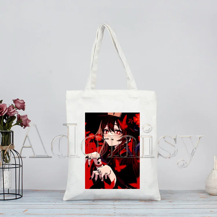 Genshin Impact Hu Tao Kawaii gioco corea Ulzzang Shopper Bag stampa tela Tote Bag borse donna borsa Harajuku borse a tracolla