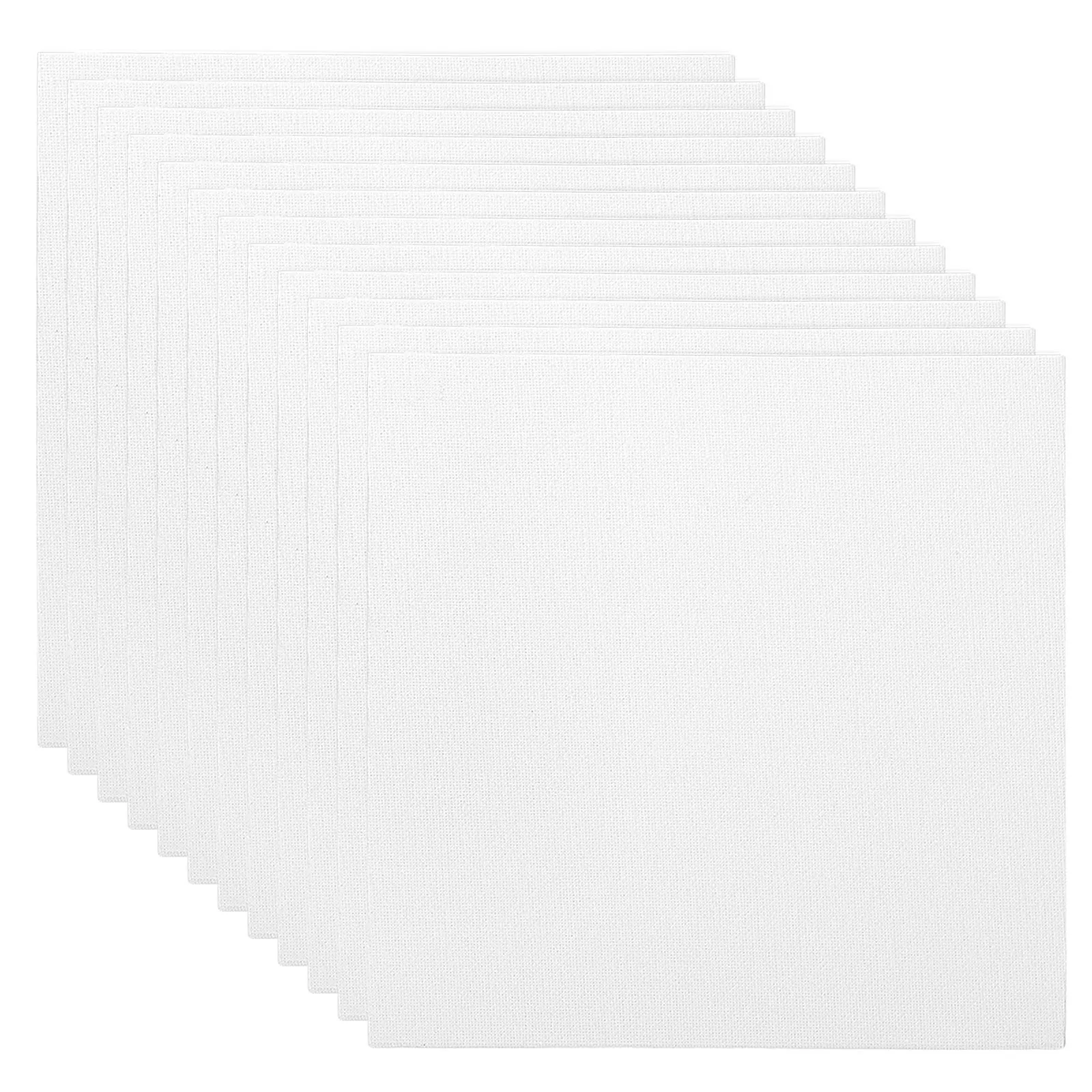 

12Pcs 12x12" Canvas Board for Painting 100%Cotton Square Triple Primed Stretched Blank Art Canvas Panel Bulk Thin for AcrylicOil