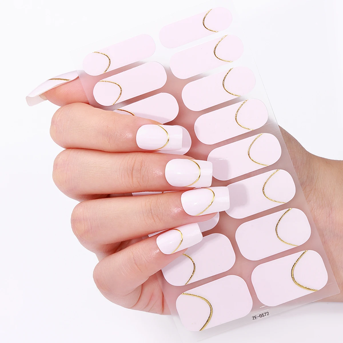 16 Tips Franse Nagellak Strips Langdurige Eenvoudige Effen Kleur Volledige Nail Wraps Zelfklevende Slider DIY manicure Decoratie