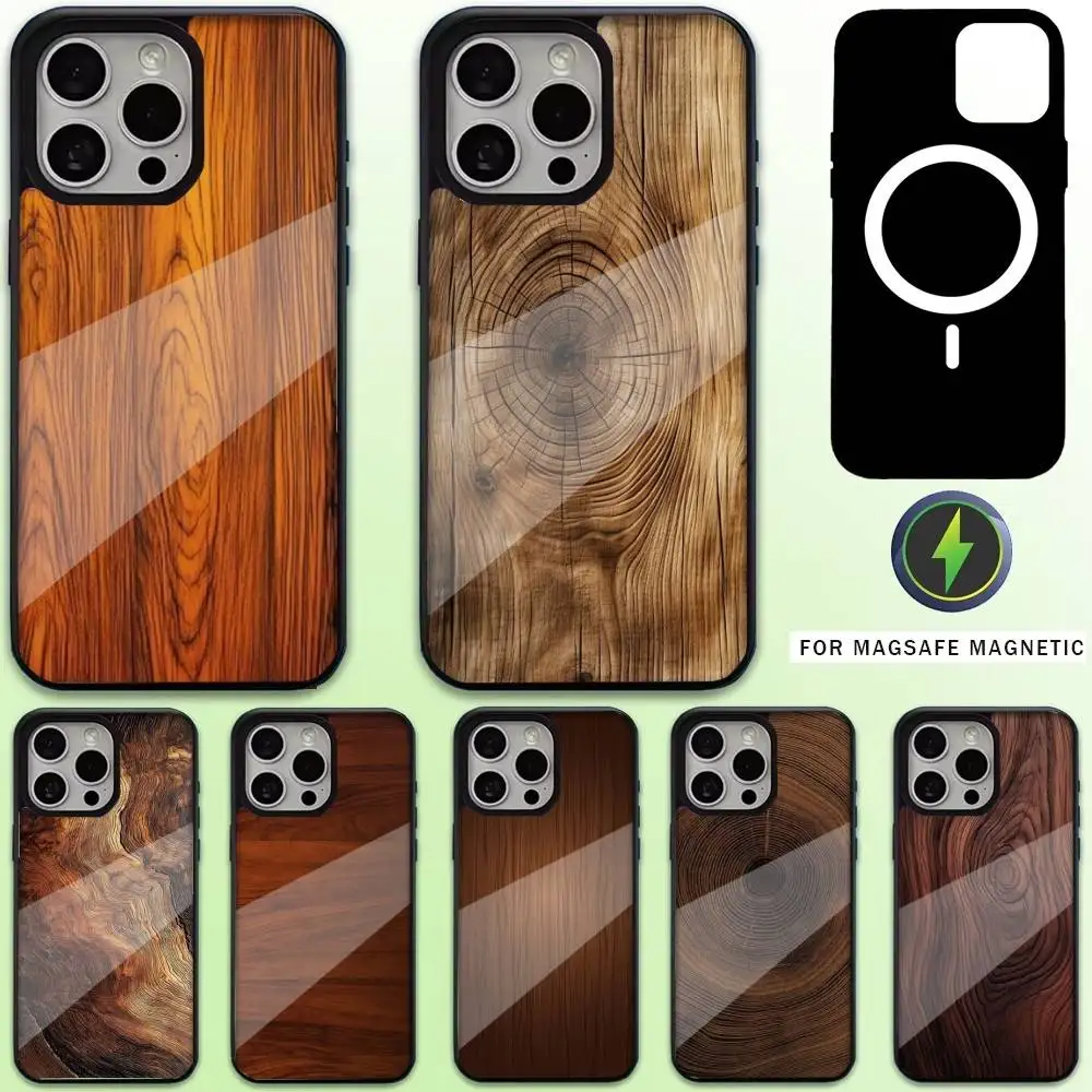

Natural Wood Phone Case For iPhone17,16,15,14,13,12,11 Plus,Pro Max Magnetic For Magsafe Wireless Charging