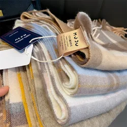 Outside Autumn Winter High Quality 100% Wool Scarf Female Fashion Classic Soft Cashmere Muffler Women Warm Thermal Shawl