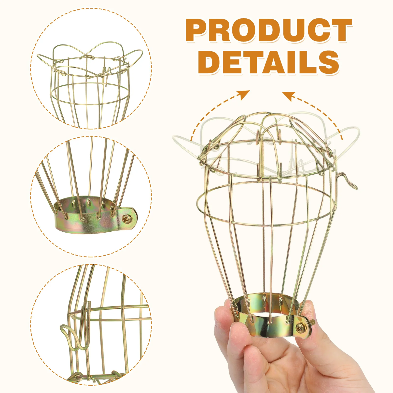 6 قطعة قفص الطيور خمر فانوس مصباح معدني لمبة الحرس معلقة غطاء خفيف الصناعية للمنزل بار مطعم مقهى فيلا المعيشة #5