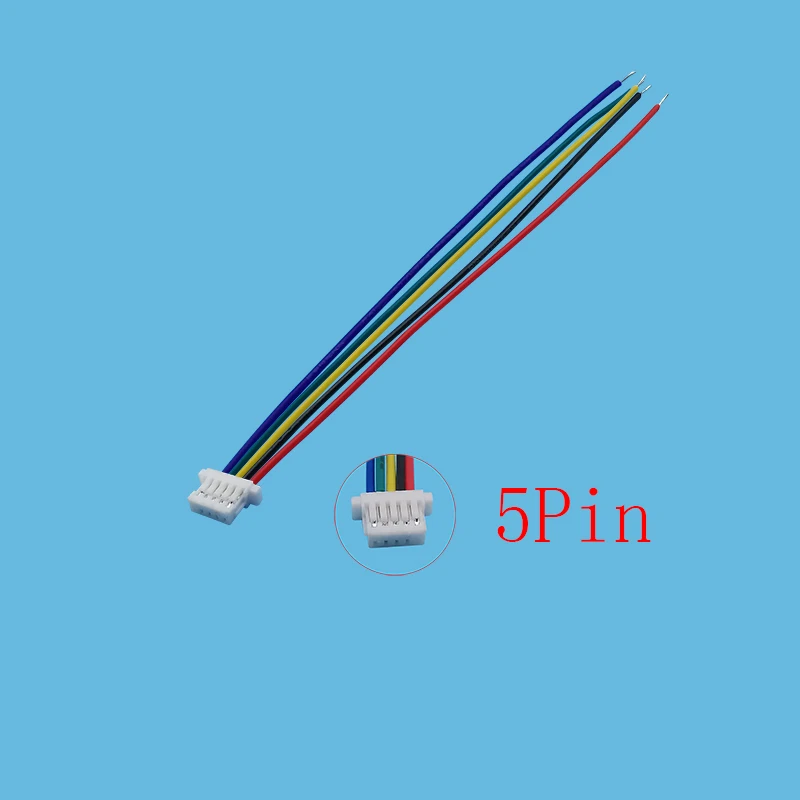10 Stück Mini SH 1,0 mm Rastermaß Einzel-Buchsenstecker JST SH 1 mm 2/3/4/5/6/7/8-polige Klemmen Stecker mit 10 cm elektronischen Kabeln – Detail 5