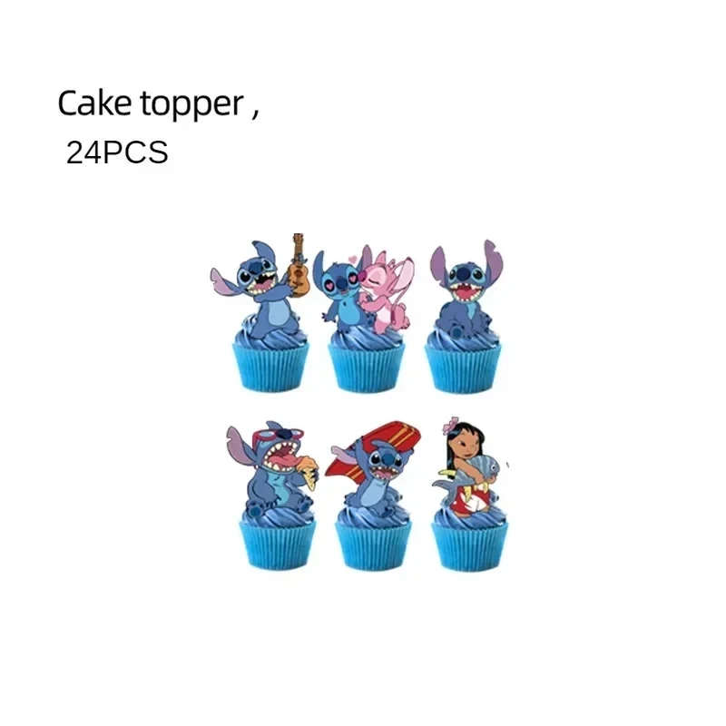 Disney Party Dinner Banner Balloon Cups Party Set Cartoon New Lilo and Stitch