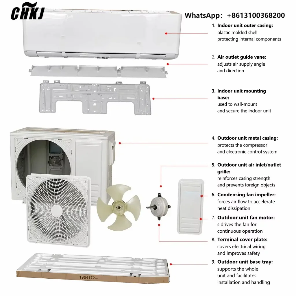 220V R410A 1800 Hi Sens High End Wall Mounted Air Conditioner for Home Mini Split Heat Pump System AC 1ton Energy Efficient