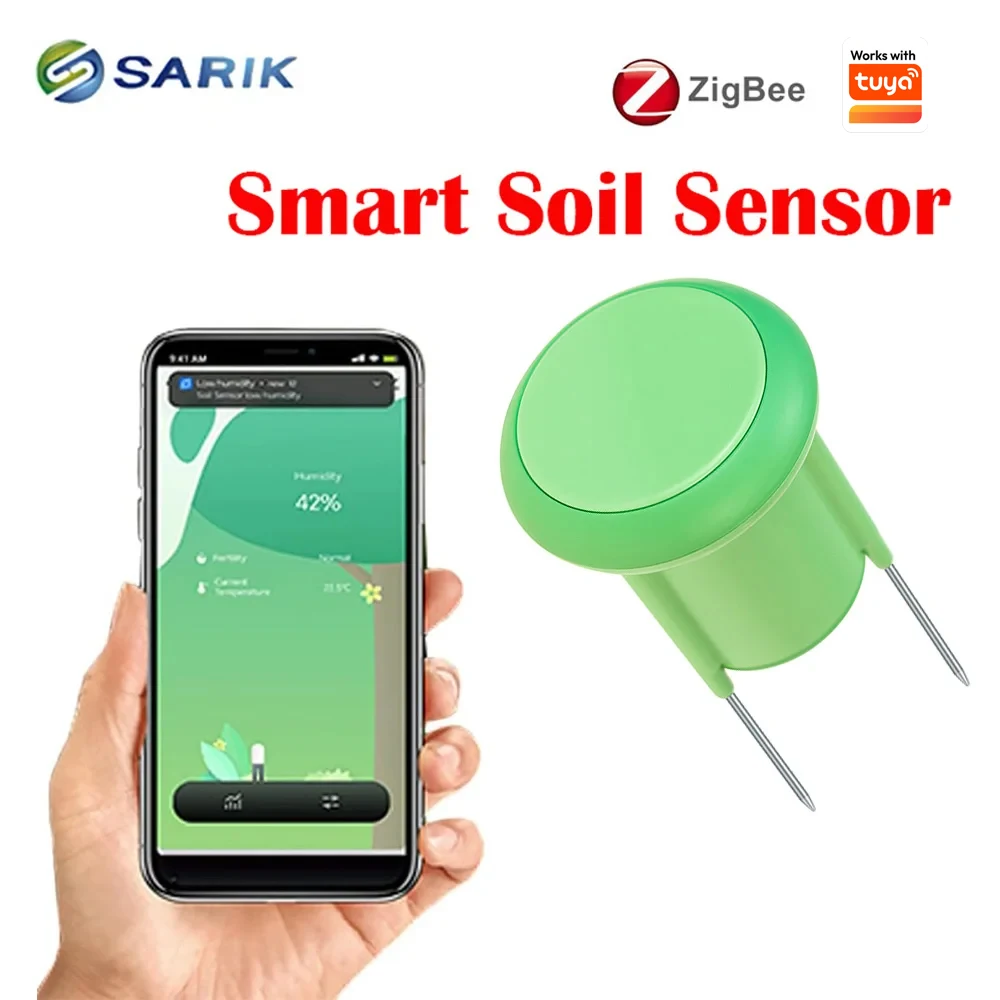 

Work with tuya Zigbee IP66 Temperature Smart &Humidity Waterproof Soil Moisture Sensor APP Real Time Monitor for Garden