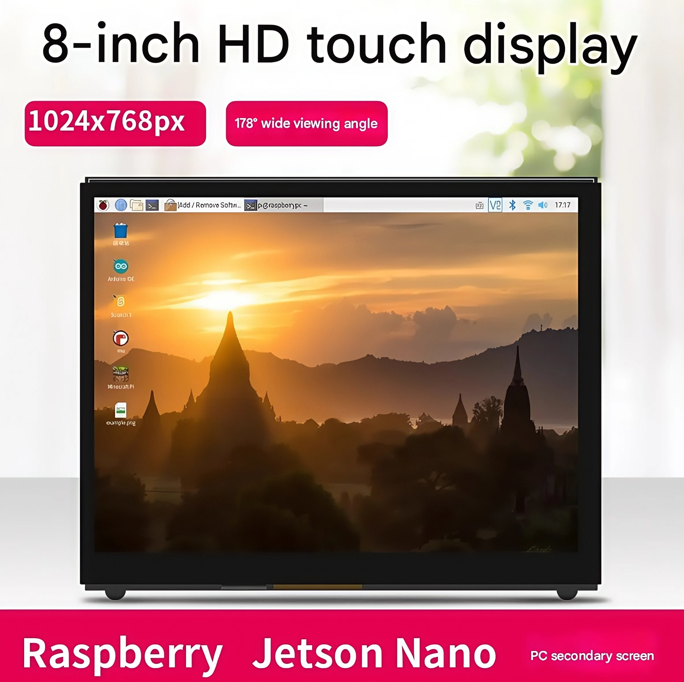 

Дисплей Raspberry Pi 4b, 8-дюймовый сенсорный HD-дисплей JETSON NANO, расширяет вторичный экран ПК