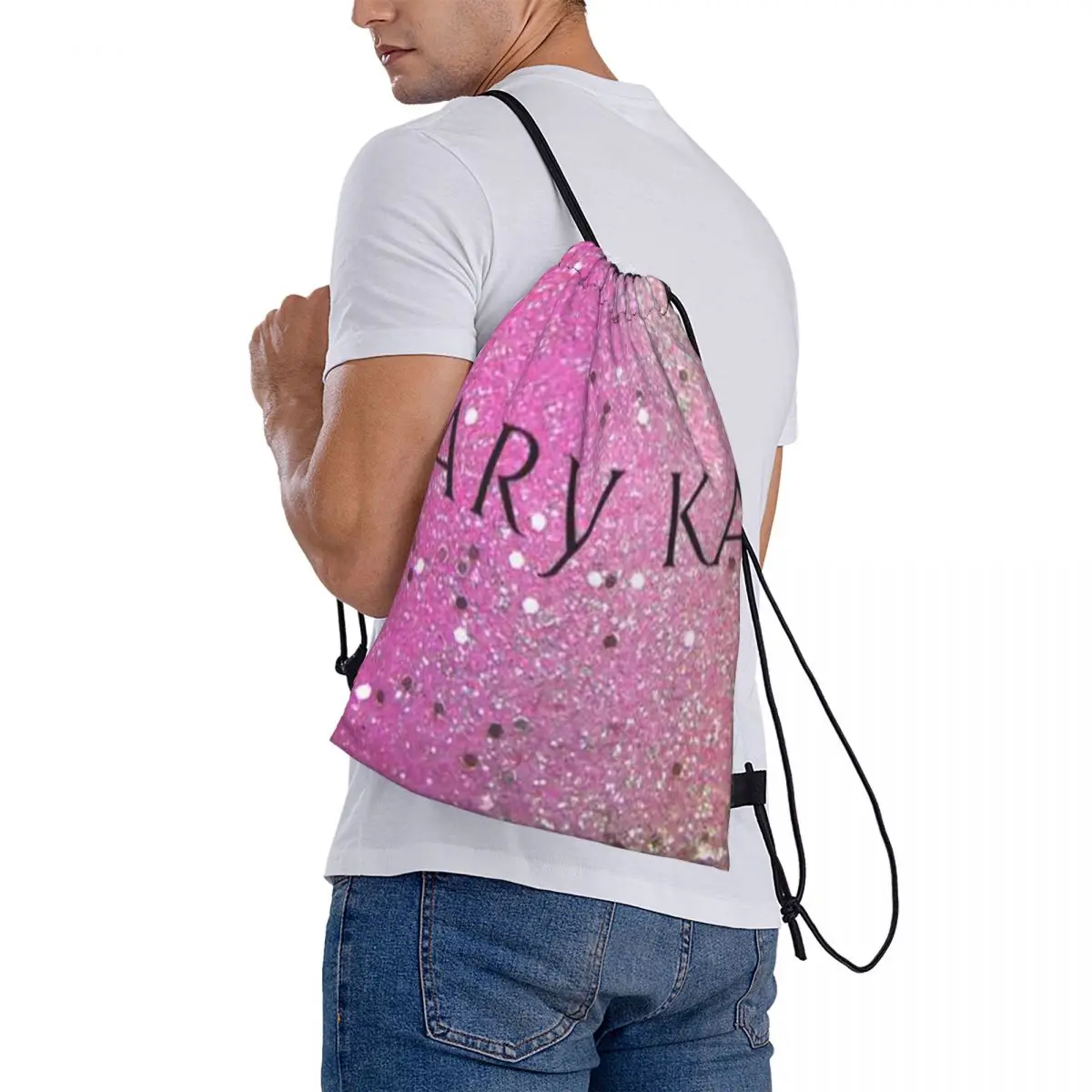 Mochilas Mary Kay, bolsa portátil com cordão, bolsa de armazenamento, bolsa para livros, para viagens, escola