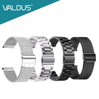 VALDUS 18mm 20mm 22mm Smartwatch Steel Strap Wristband Women men Steel Band Bracelet For Huawei Xiaomi PGD Smart Watch Straps