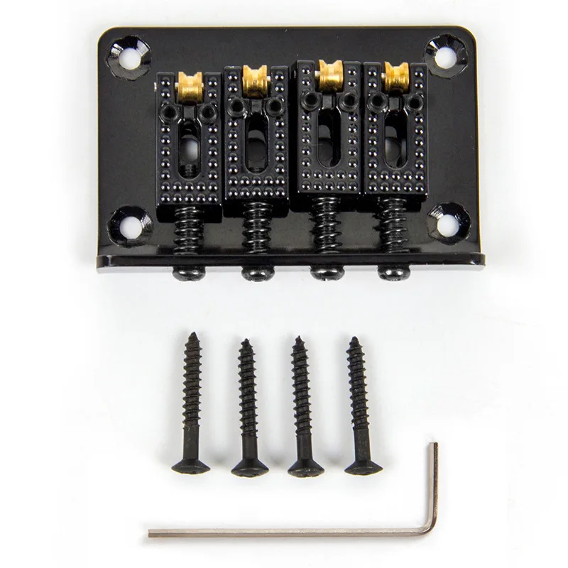 60x38.5mm 4-String Guitar Hardtail Roller Bridge Top-Loading Body-Mount Roller Saddles Fits Cigar Box Guitars Parts