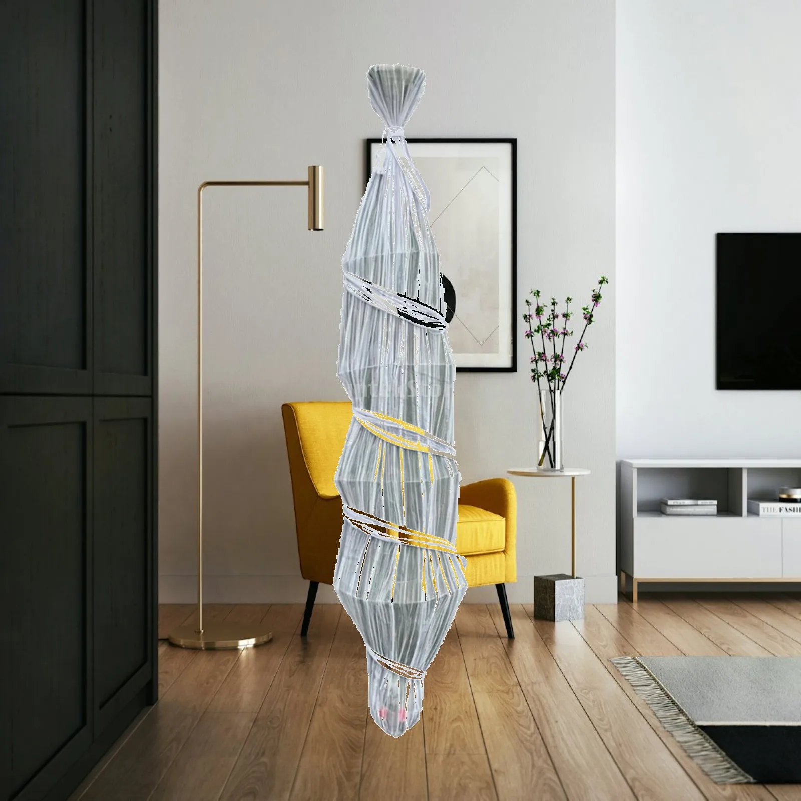 Hanging Mummy Decoration Scary Hanging Mummy Prop Decorations Realistic indoor/outdoor for Haunted House, Halloween Party