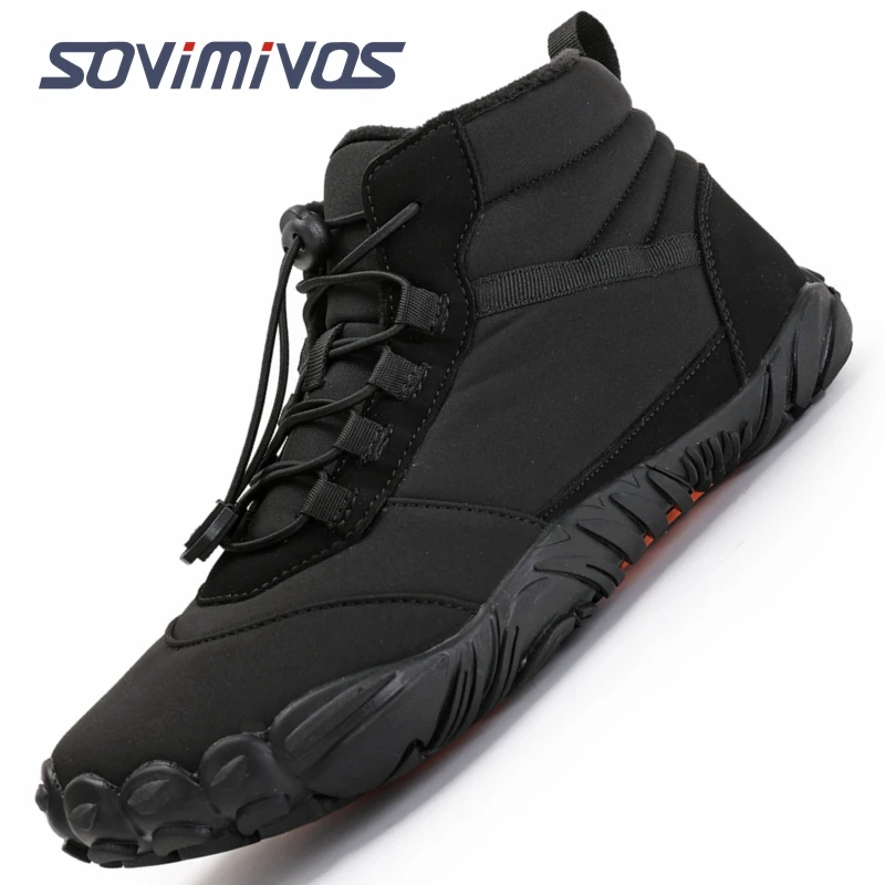 

Winter Men Boots with Fur Warm Snow Women Non-slip Boots Men Work Casual Shoes Sneakers High Top Rubber Ankle Boots Plus Size 47