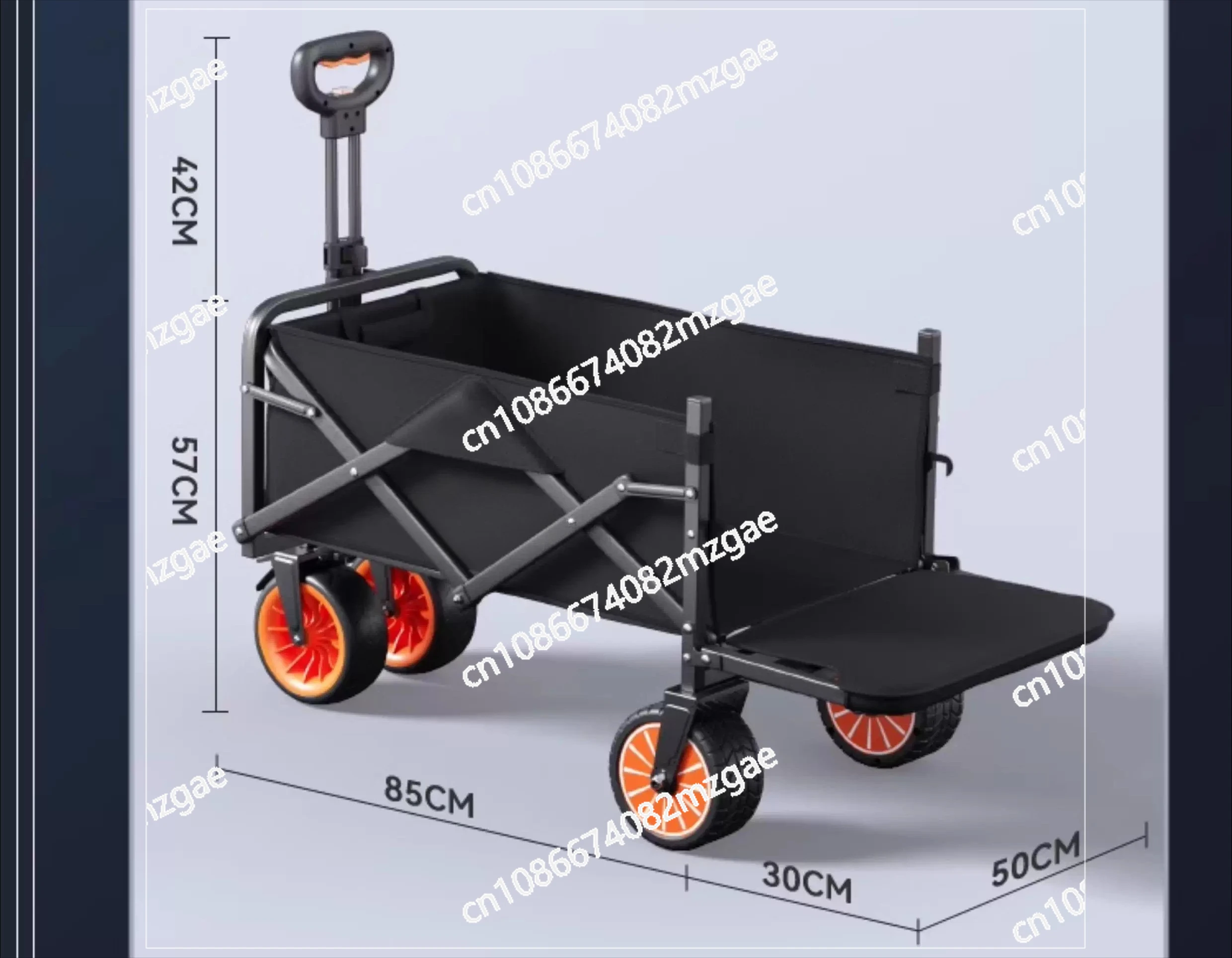 

Electric Camper Hand Push Power Outdoor Camp Picnic Camping Folding Cart Travel Picnic Trailer