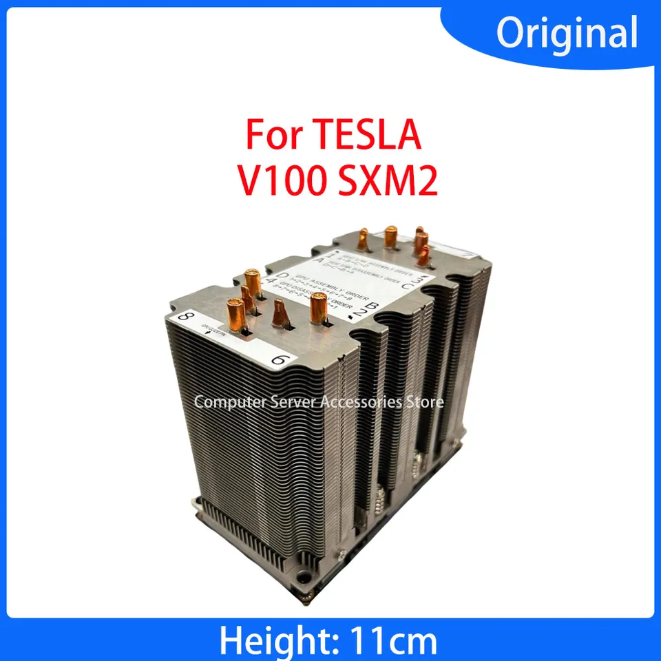 TESLA V100 P100 라디에이터 S10 구리 튜브 XM2 GPU 그래픽 운영 카드용 오리지널 라디에이터 히트싱크 쿨러 11CM 썸네일 4