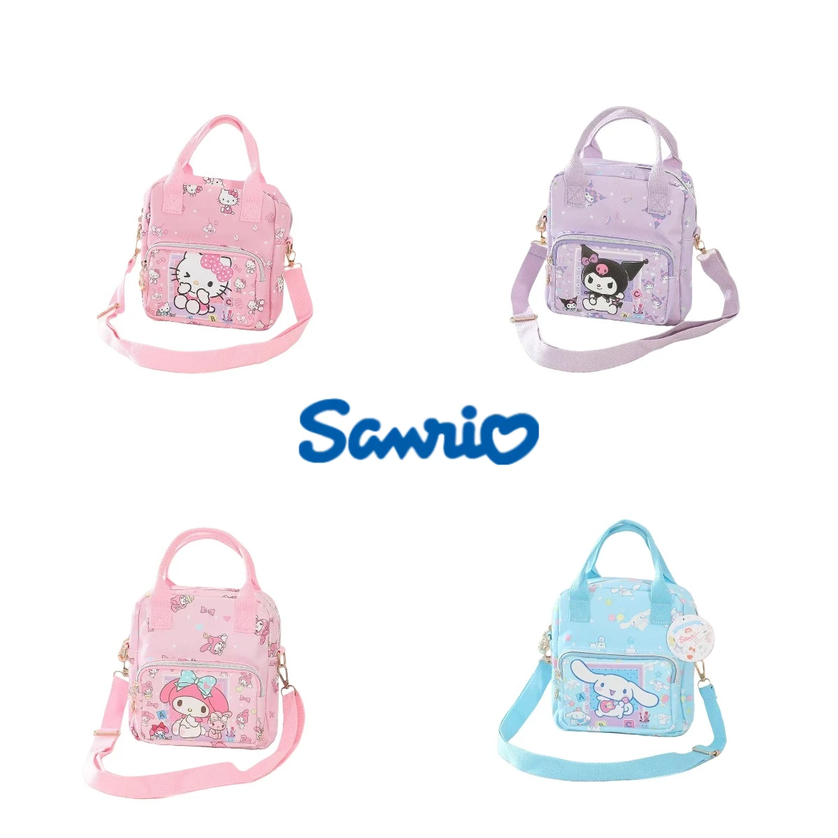 

Cute Sanrio Hello Kitty Leather Women's Messenger Bag Cartoon Melody Kuromi Cinnamoroll Versatile Student Shoulder Crossbody bag