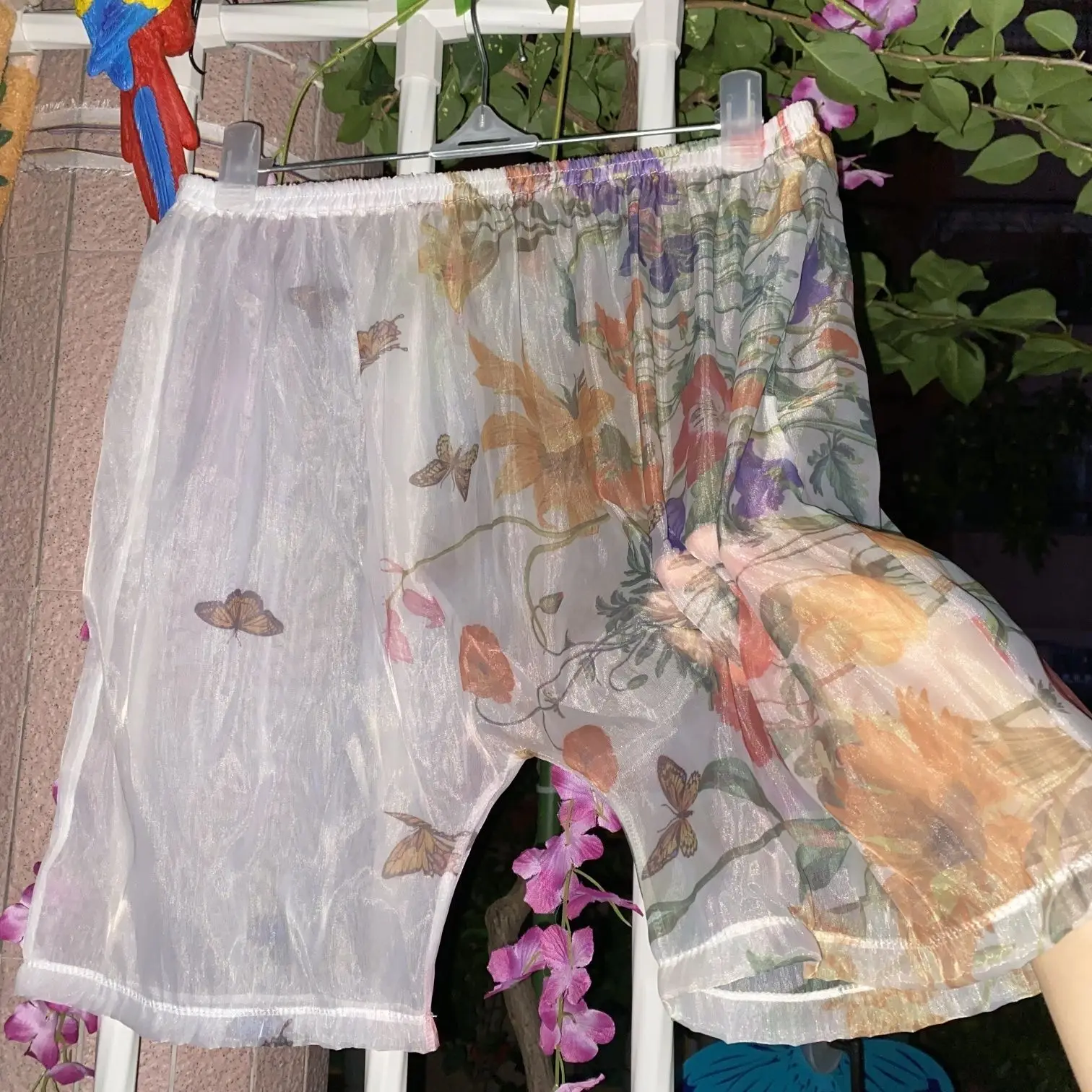 Shorts sexys transparentes de talla grande para mujer, pantalones cortos de verano de malla de organza brillante, pantalones casuales para dormir, ropa interior para fiestas privadas