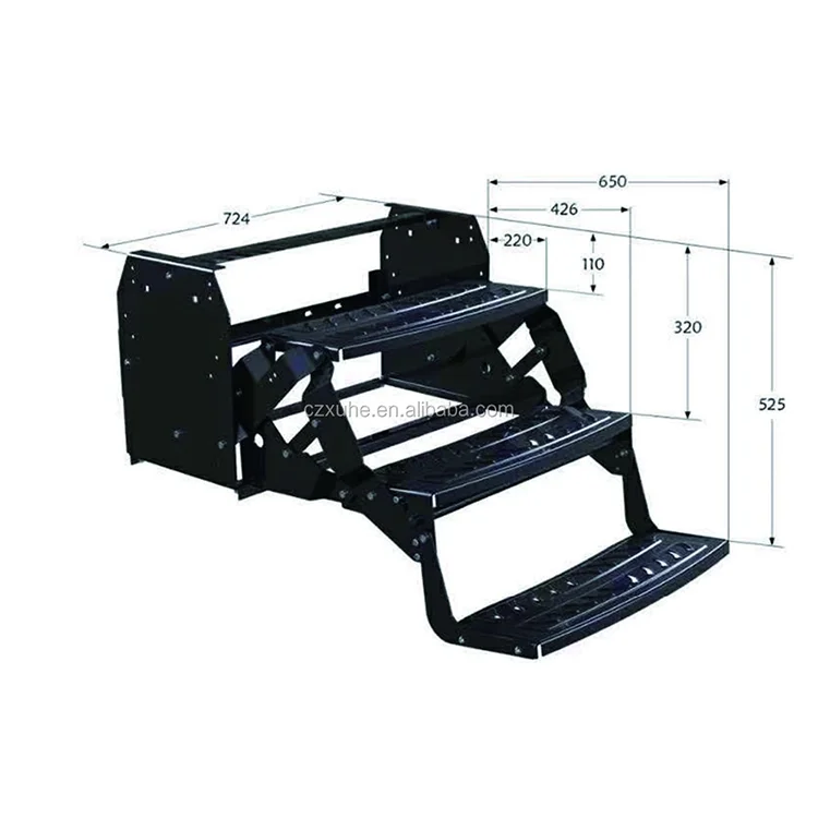 Outdoor Aluminum Alloy Steel RV Stairs Drop Folding  Manual for Camper Motorhome Trailers Caravan