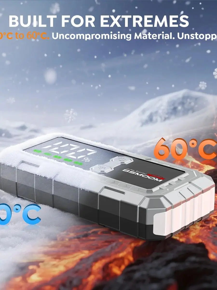 1000A/1500A piekstroom Jump Start Powerbank Noodaccu Booster Powerbank Start Powerbank Booster voor 12V benzine- en dieselvoertuigen - afbeelding 2