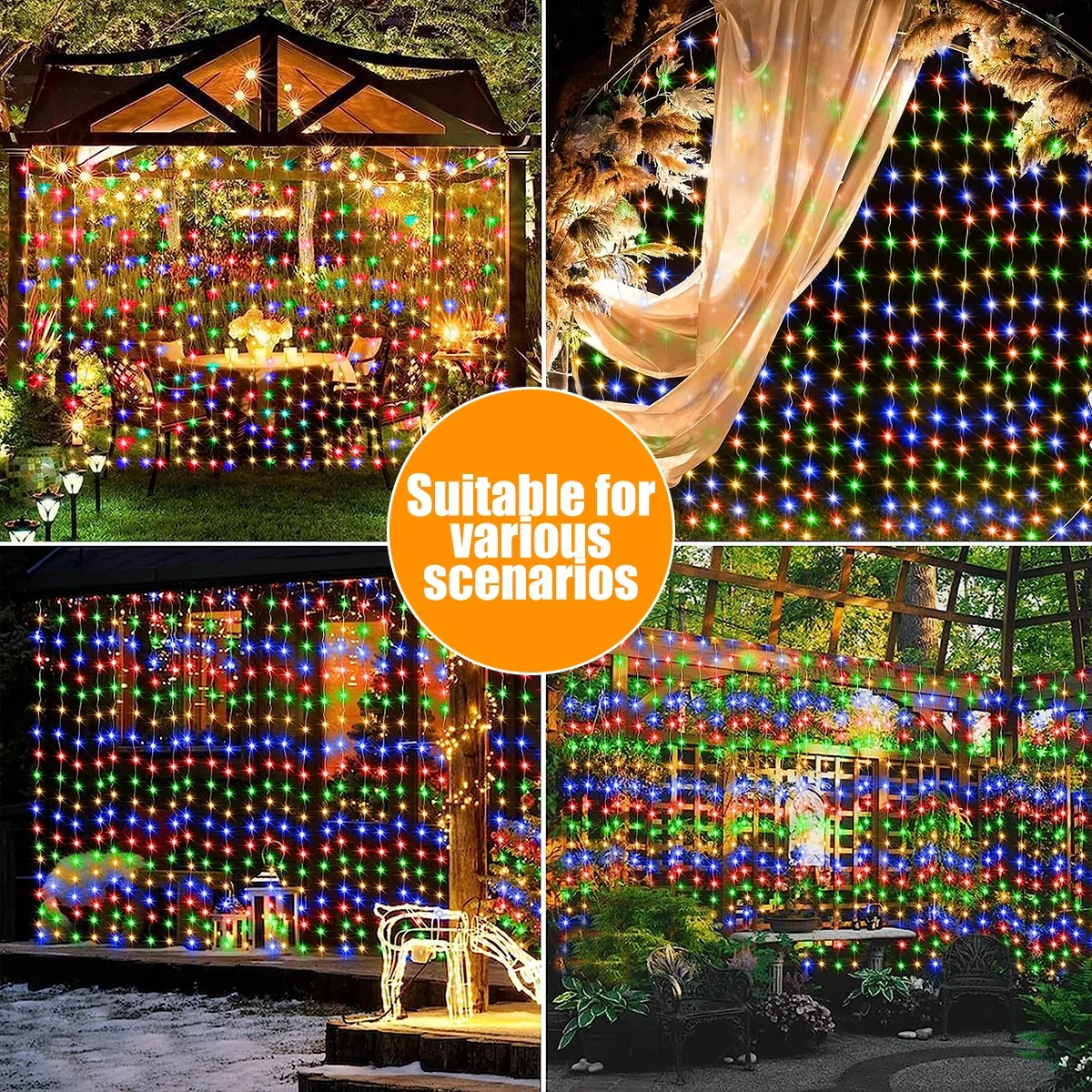 Solar LED String Lights Curtain Light Outdoor Garden Solar Copper Wire Fairy Lights Wedding Holiday Christmas Decor Solar Lamps