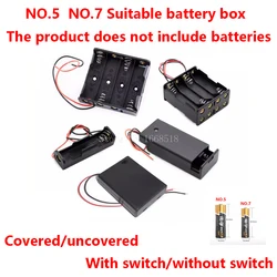 1/2/3/4 Slot AA Battery Holder,1.5V/3V/4.5V/6V AA Battery Box with Leads Wires ON/Off Switch and Screw Cap Case Back Cover ﻿