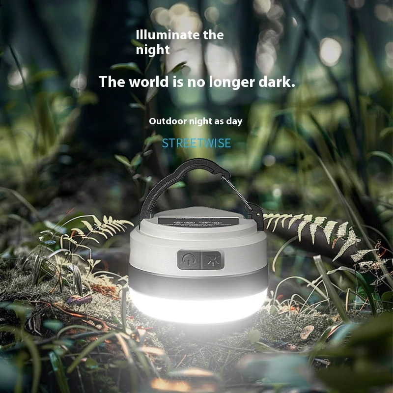 Rechargeable Camping Tent Light - LED Portable Lantern Flashlight with 6 Light Modes, Hanging Hook Buit-in Battery