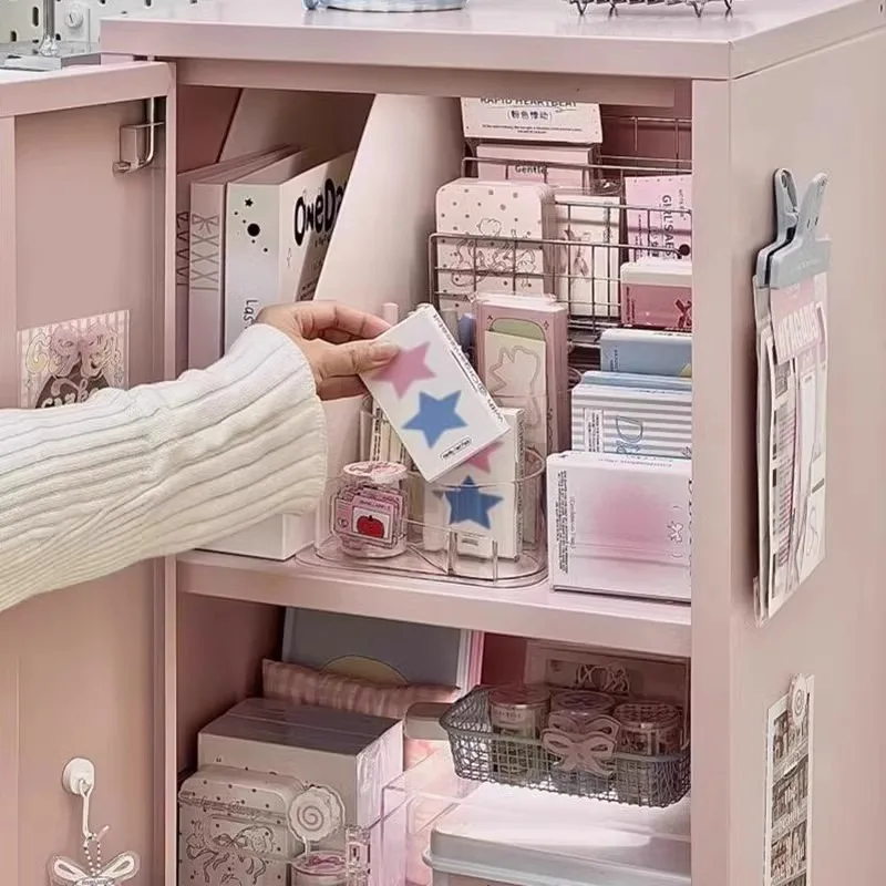 Snack floor storage cabinet multi-layer large capacity simple single door storage cabinet girls' room organizer high-end sense o
