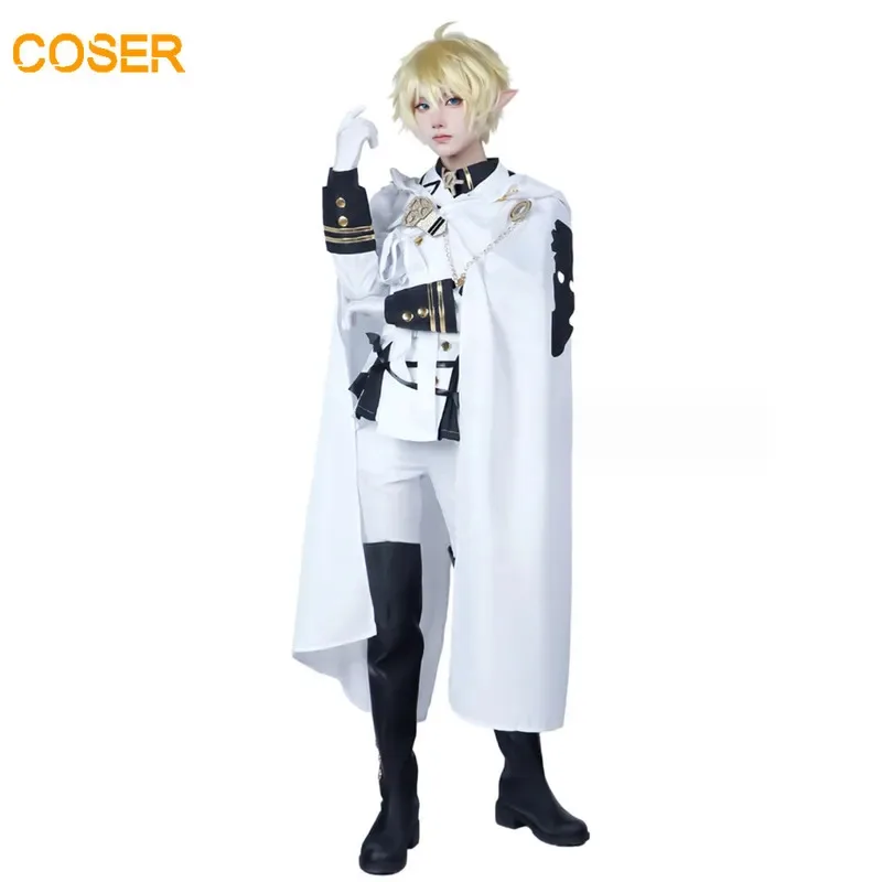 

Anime Seraph of The End Hyakuya Mikaela Cosplay Costume Hyakuya Mikaela Suit Uniform Halloween Party Role Play Outfit for Men