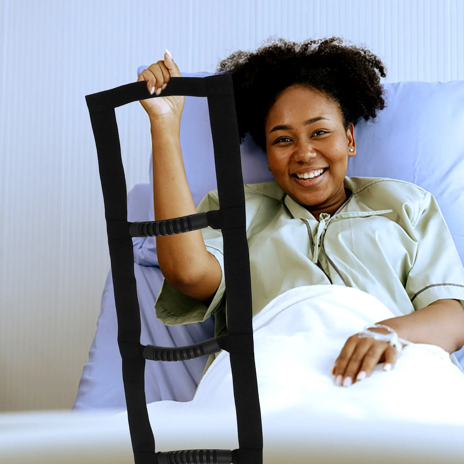 

Bed Ladder Assist Rope Ladder 5 Soft Non Slip Handles Sit Up Assist Strap Bed Support Pull Up Strap for Elderly Senior Injury