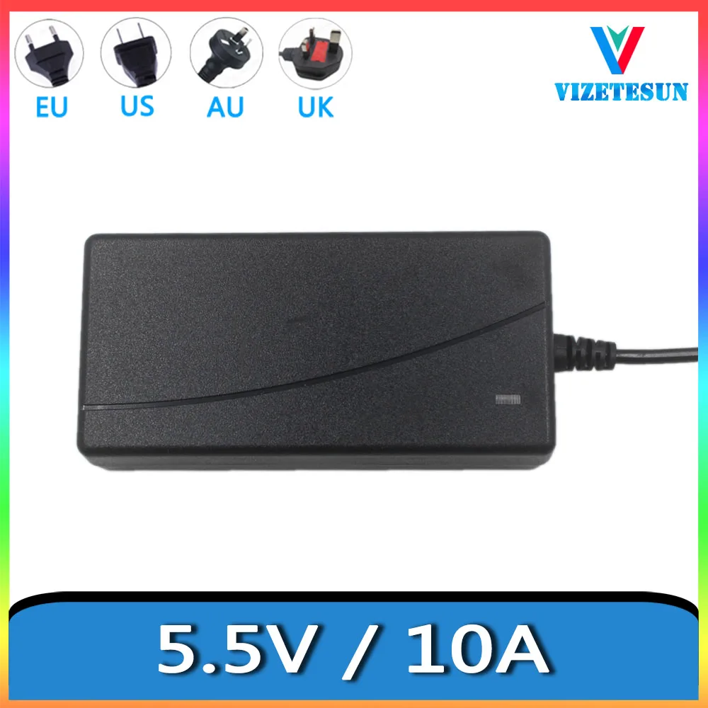 

5.5V 10A Switching Power Adapter 5.5V 10A Universal DC Regulator Charger DC 5.5*2.1MM