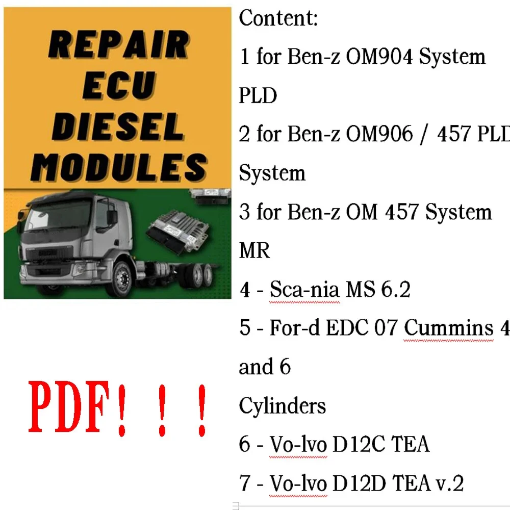 Car Truck Diagnostic Tools 5 ECU REPAIR Manuals Repairing Injection Modules in the Workshop DIESEL ELECTRONICS Study Guide