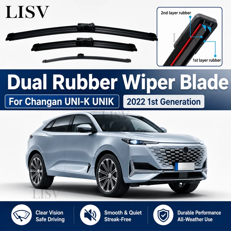 Front Rear Wiper Blades For Changan UNI-K UNIK 2022 1 Generation Windscreen Windshield Clean Window 24"+20"+12" Car Accessories
