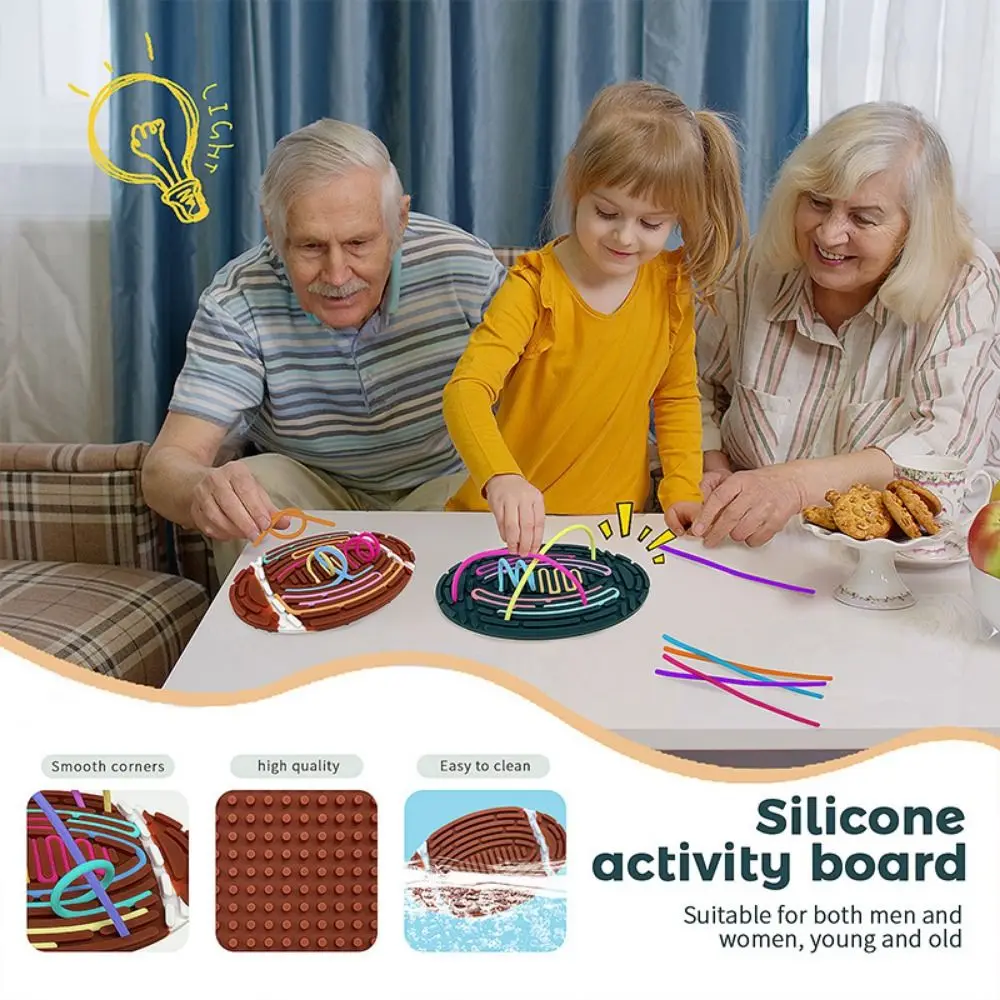 

Silicone Sensory Activity Board Ability Training Children's Puzzle Silent Sensory Board Motor Skills Hands-on Kids Busy Board