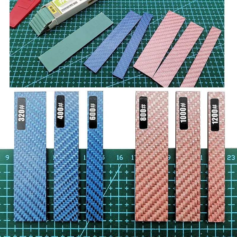 MOSHI Model Carbon fiber sanding plate Lightweight grinding rod 20*80mm 3pcs/set For Model Grinding Polishing Tools Accessories
