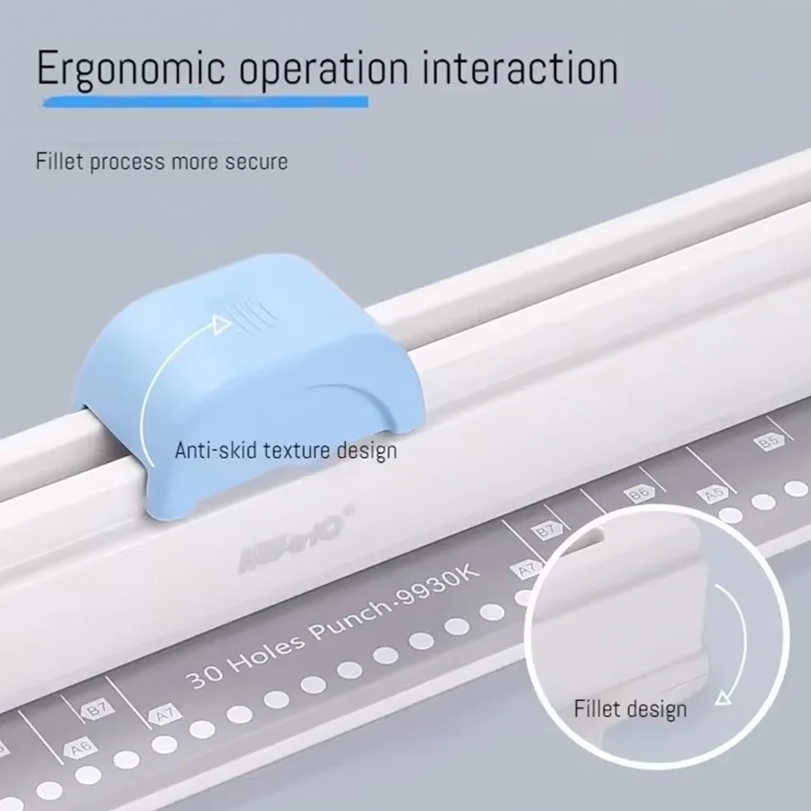 30-hole hand-pushed puncher A4 multi-hole puncher, multi-size paper punching machine home office
