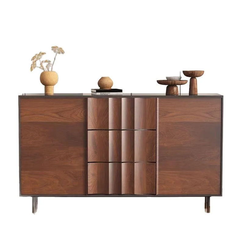 

Log pavilion, Nordic-style dining side, solid wood storage cabinet, living room against the wall, modern bedroom storage