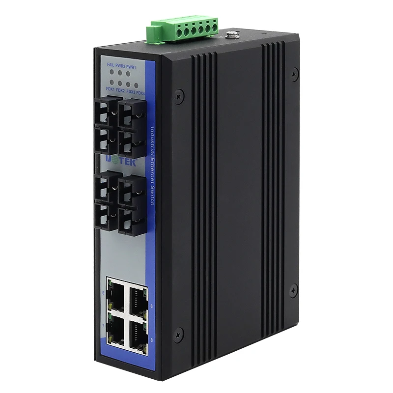 

UOTEK UT-62204 100M 4 оптоволоконных порта 4 порта RJ-45 промышленный коммутатор