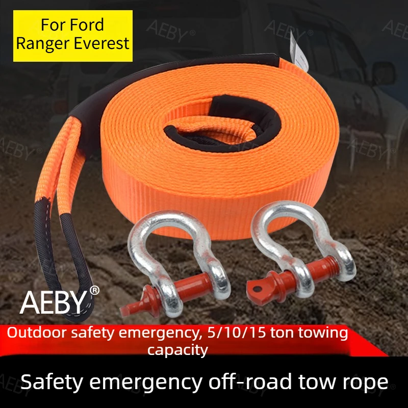 

For Ford Ranger Everest 2015-2021 Recovery trailer with heavy duty tow rope,Safe towing of vehicles,Anchor rescue rope