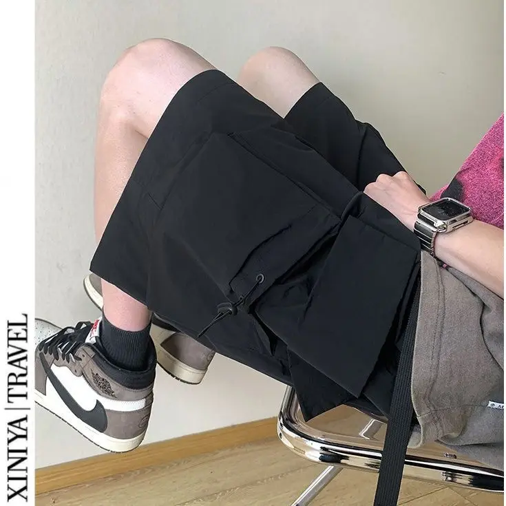 

Мужские универсальные шорты, лето 2025, американская уличная одежда, высокофункциональные быстросохнущие повседневные широкие пятиминутные брюки