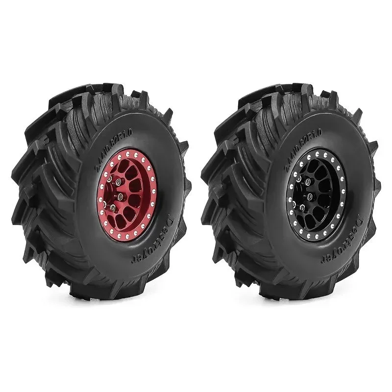 

4pcs 1.0" Metal Beadlock Wheel Tire Set For 1/18 RC Crawler Car TRX4M SCX24 Upgrade Parts Accessories