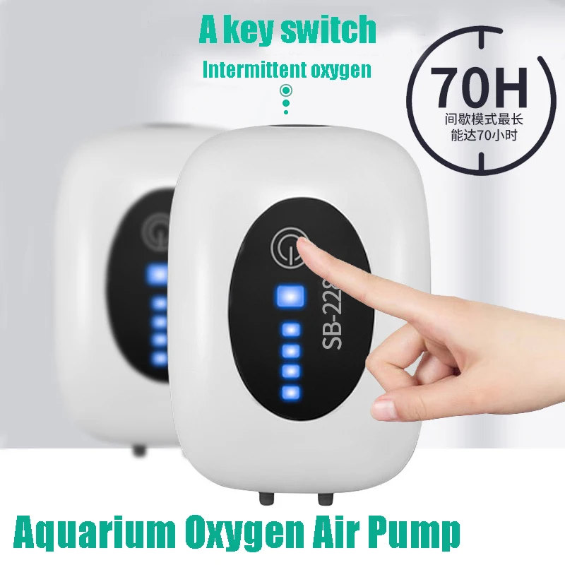 Aquarium Oxygen Air Pump Compressor 4800mAh Fish Air Pump Tank USB Charging Portable Exhaust Ultra Mute Outdoor Fishing Pet