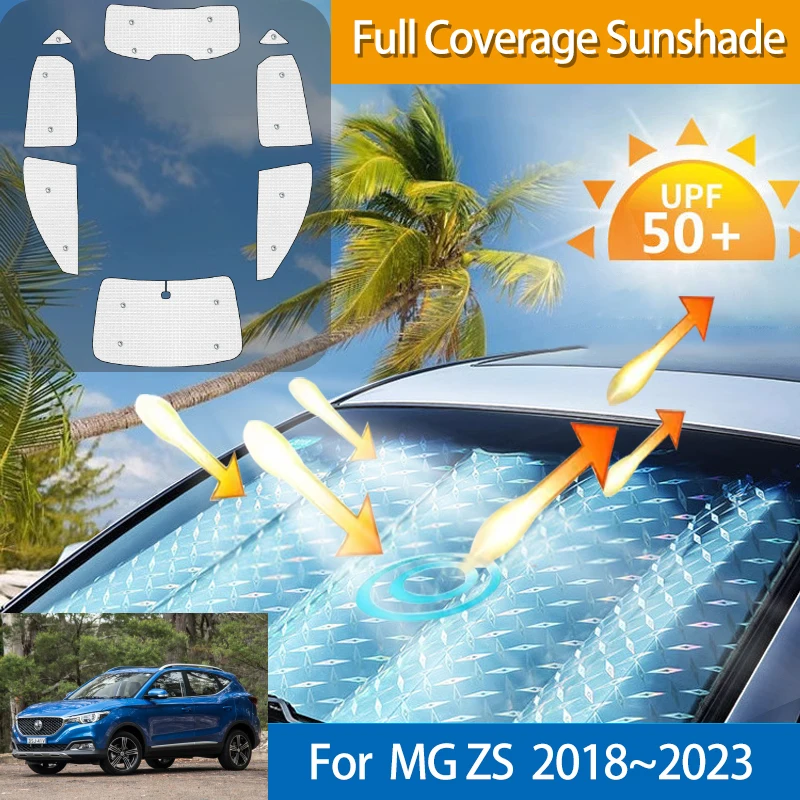 

For MG ZS EV ZX Astor ZST VS 2018-2023 Car Sunshades Sun Anti-UV Protection Accessories Window Stickers Sunvisor 2019 2020 2022