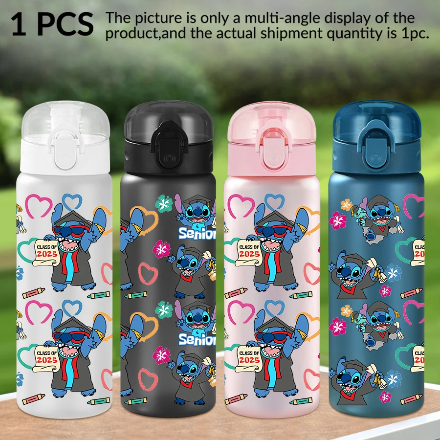

1Pc Disney, Stitch, Graduation, Pattern 26oz Plastic Water Bottle, Outdoor Sports Water Cup Birthday/Homecoming Gift