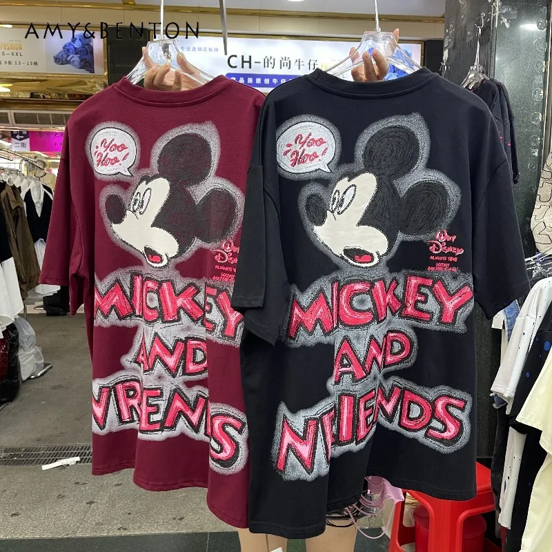 

Heavy Industry Fashion Cartoon Cute Y2k Oversized Loose Short Sleeves T-shirt 2025 Fashion Brand Autumn New Tshirts Pullovers