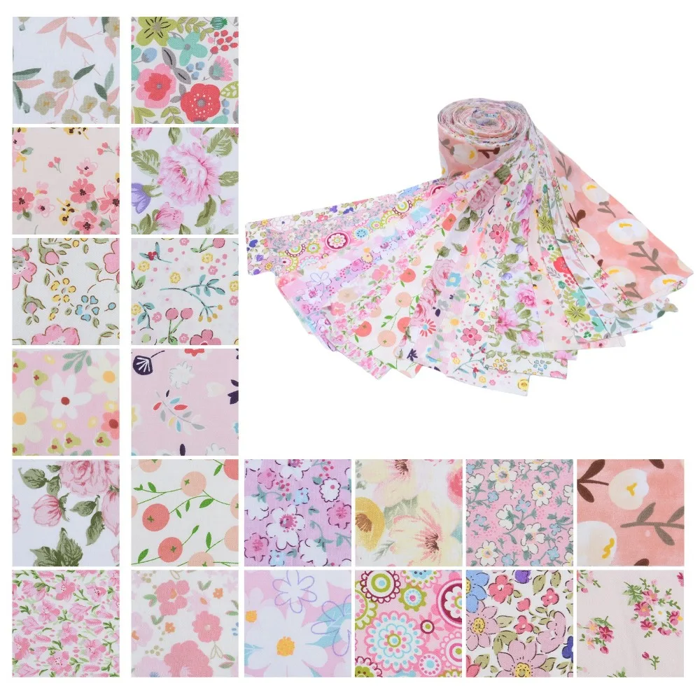 20 Pz Nuovo FAI DA TE Precuts Tessuto Gelatina Rotoli Fatti A Mano Floreale Quilting Strisce Patchwork FAI DA TE Cucito Mestiere Accessori di Abbigliamento