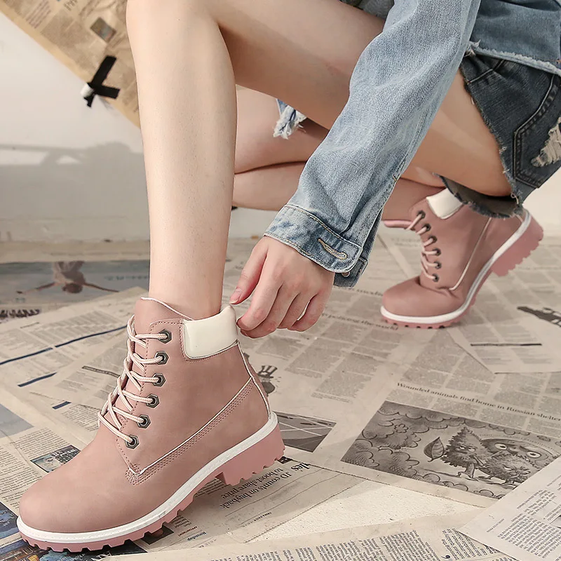 Autumn Winter Boots Women High Top Boots Platform Ladies Ankle Booties Comfortable Woman Shoes Casual Female Mid Calf Botas