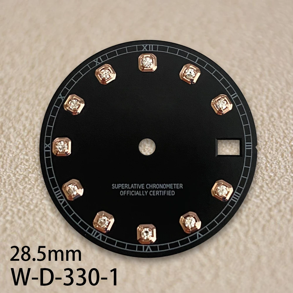 28.5mm S Logo Diamond NH35 Dial Suitable for NH35/NH36 Movement Watch Modification Accessories High Quality NH35 Accessories ﻿