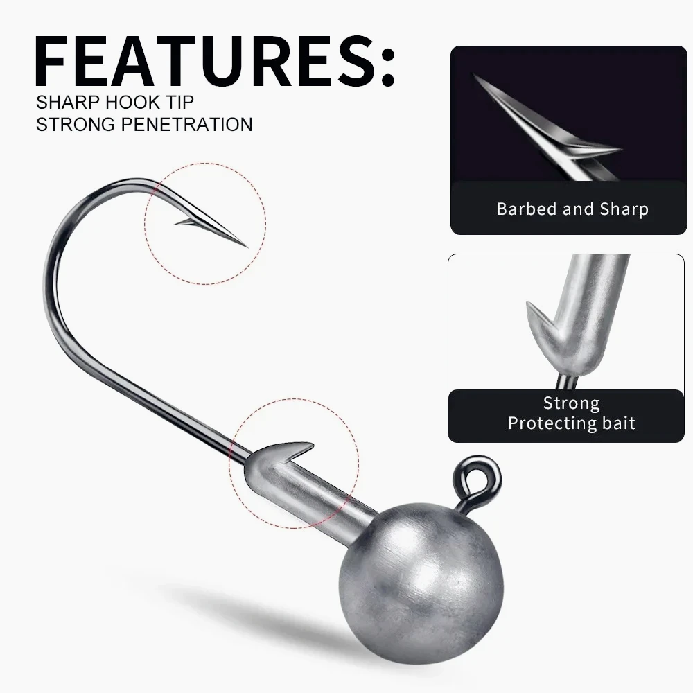 Fishing Hook 1g 2g 3.5g 5g 7g 10g 12g 20g Crank Jig Head Hook Head Jig Lure Hard Bait Soft Worm Fishhook Jig Hook For Fishing view 4